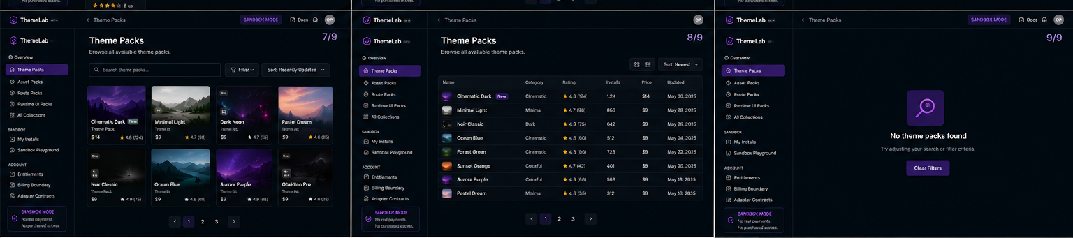 Board Bottom Row visual asset from Theme Pack Catalog Board